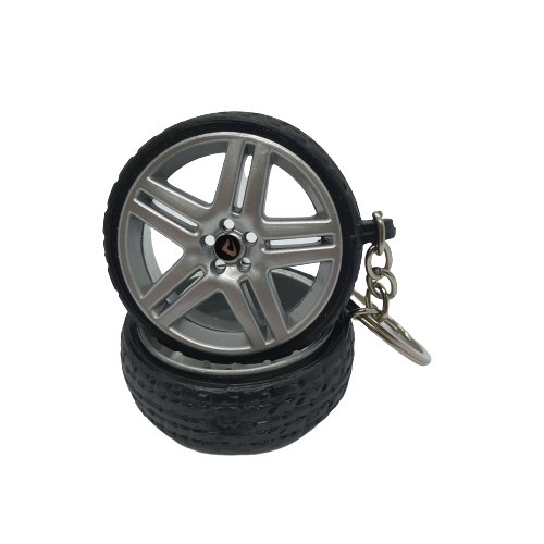 Chaveiro de Roda Miniatura Long Beach com Pneu de Borracha