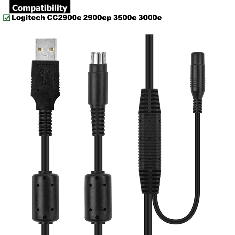 1 Peça Para Logitech CC2900e CC2900ep CC3500e CC3000e PTZ Pro 3M Webcam Cabo De Alimentação Fio De Dados Câmera Conectar