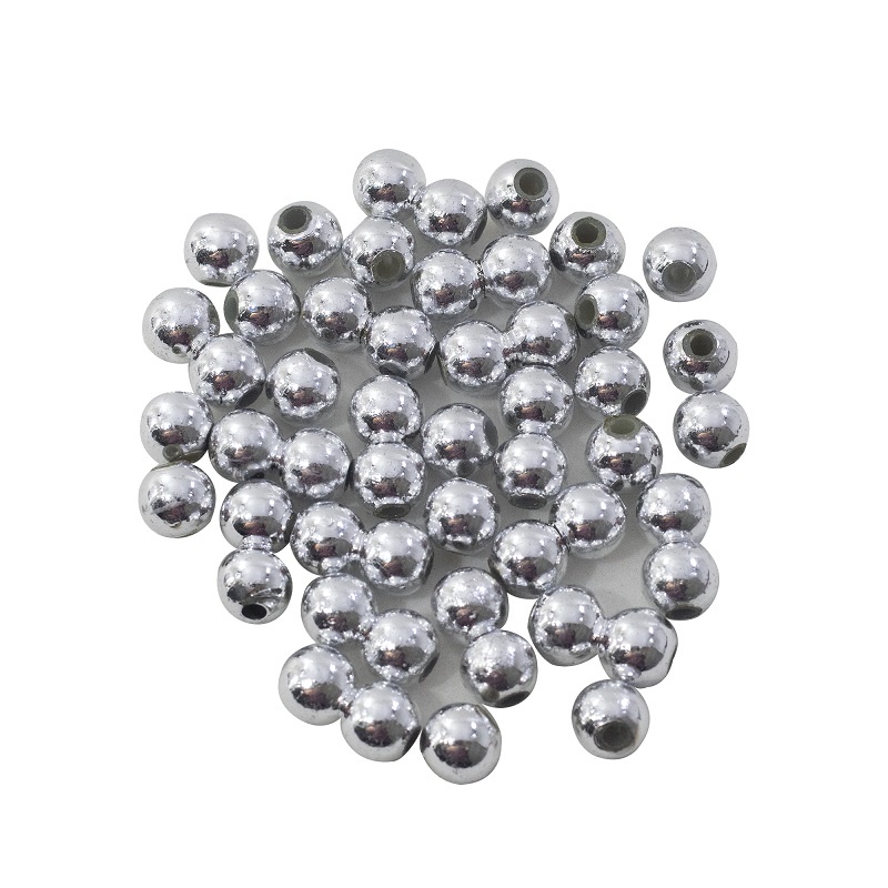 Pérola abs inteira Prata 3/4/5/6/8/10mm 50gr - c/furo decoração em Oferta na Shopee