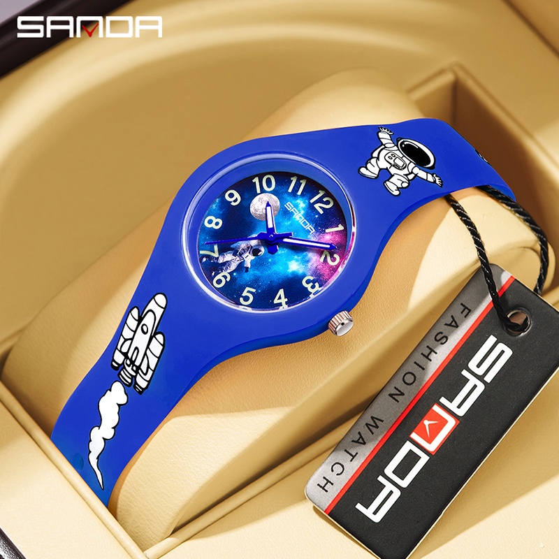 Sanda Relógio De Quartzo Luminoso De Cor Sólida Para Crianças Astronauta Moda Exterior À Prova D'água SD6098-7