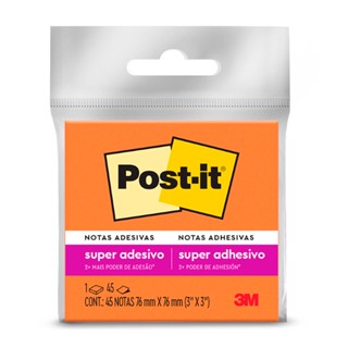 Bloco de notas super adesivas Post-it laranja 76x76mm 45 folhas 3M