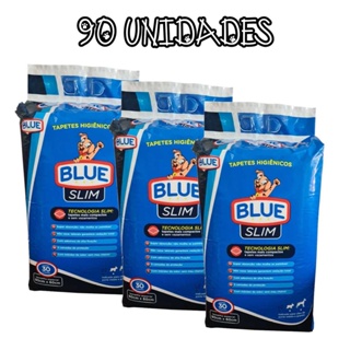Tapete Para Cachorro Blue Slim 30un kit com 90 unidades em Oferta na Shopee
