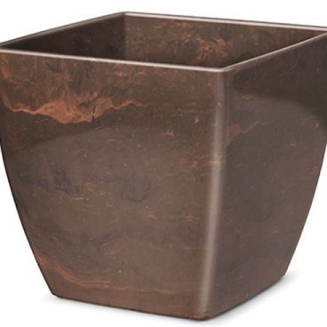 Vaso Cachepô de Plástico Elegance Quadrado N 1 Nutriplan cor Café Imperial
