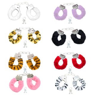 Algemas Reguláveis com Chaves em Pelúcia Disponível em 7 Cores - Hand Cuffs