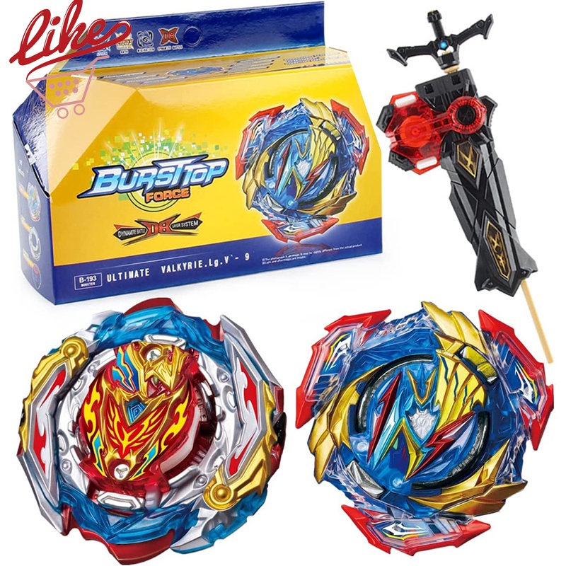 Beyblade Burst Flame B-201 Zest Achilles B-193 Ultimate Valkyrie 2pcs Spinning Top Com Lançador Brinquedos Para Crianças