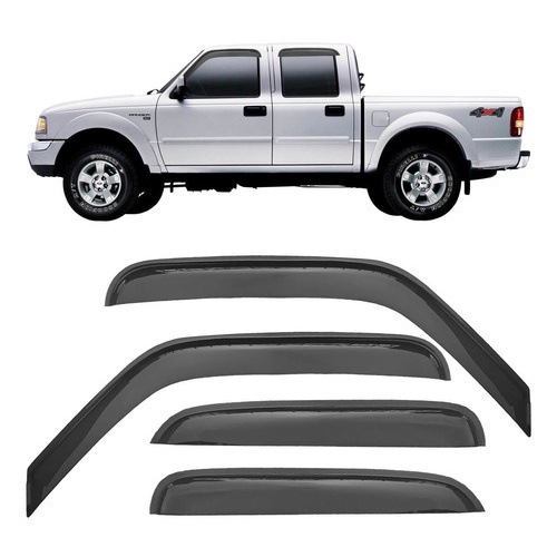 Defletor Calha de Chuva Ranger 1996 a 2012 4 Portas Ecoflex