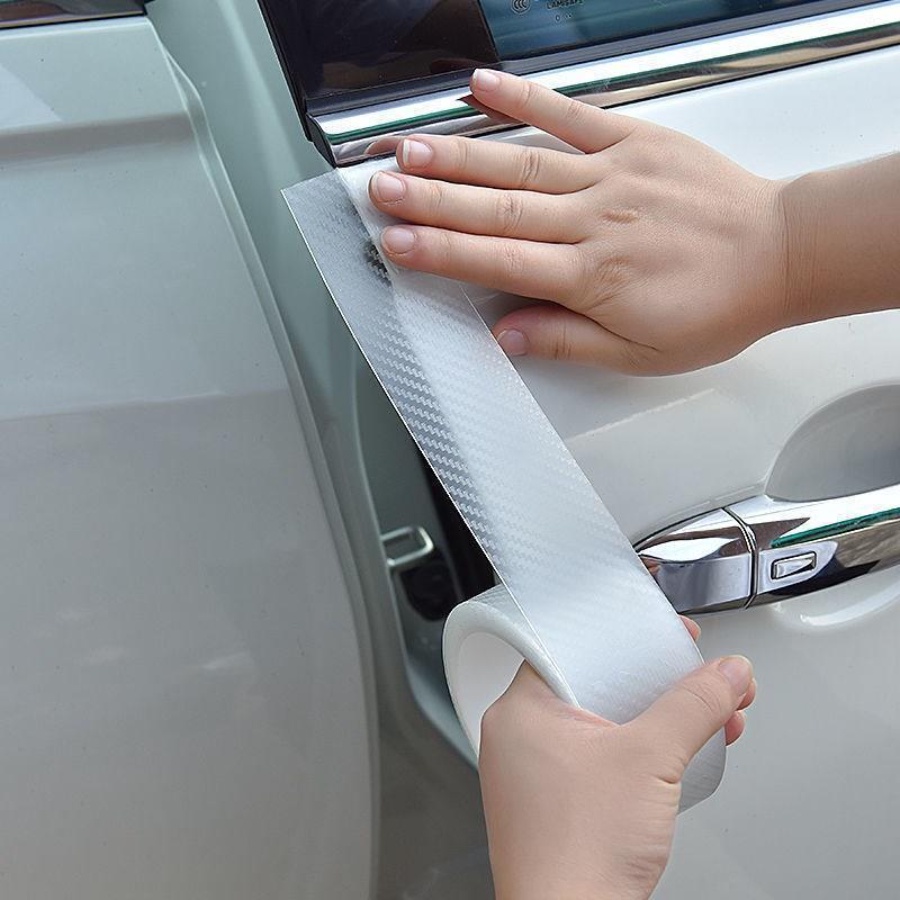 Detalhes do 5CM Padrão De Fibra De Carbono À Prova D'água Míldio Adesivo Nano Forte Proteção De Borda De Porta De Carro