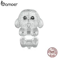 Bamoer 925 Silver Sterling Teddy Beads Design Simples Jóias De Moda Para Aniversário Feminino SCC2586