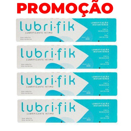 Kit 4 unid Gel Lubrificante Íntimo base Agua Lubrifik 50g Prazer Sexual cimed