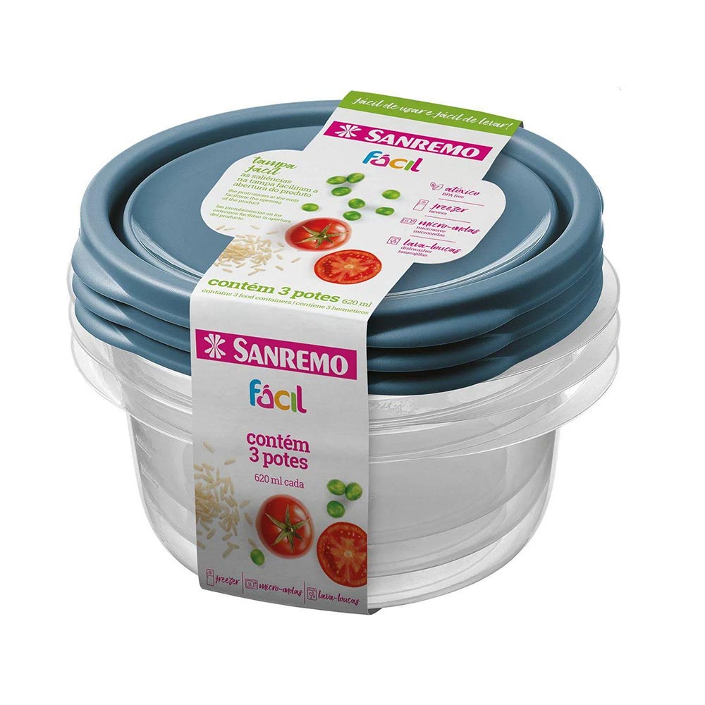 Conjunto 3 Potes 620ml Sanremo