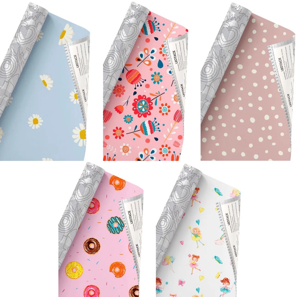 Papel de Parede Contact Infantil Feminino Adesivo 10mX45cm - Leo Tack em Oferta na Shopee