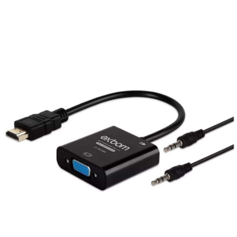 Mini Adaptador Conversor Hdmi Para Vga Transmite Monitor Projetor Áudio E Vídeo
