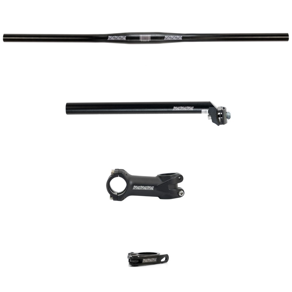 Kit Xtime 4 Peças Guidão Reto 730mm Mesa Canote 31.6mm Mtb