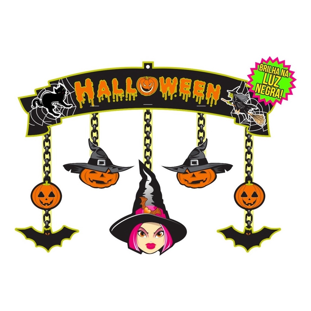Painel Móbile Halloween Neon Em Cartonagem