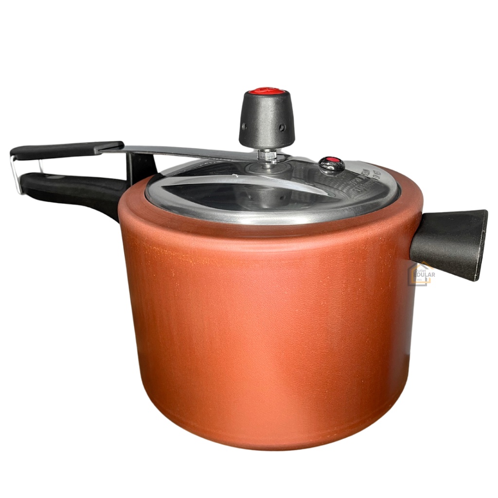 Panela de Pressão 4,5L 5 Camadas Antiaderente Teflon INMETRO Cor Cereja Gold