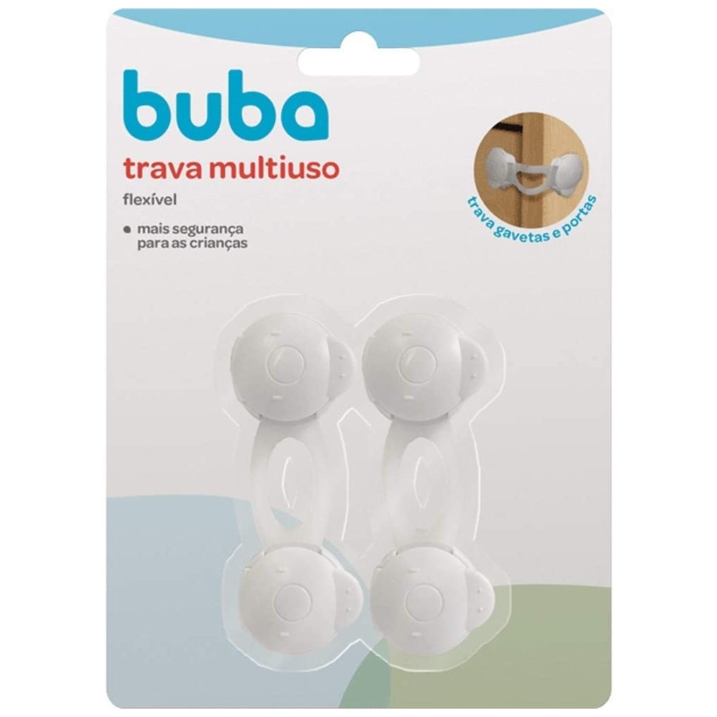 Kit Trava De Segurança Multiuso Flexível 2 Peças 08338 Buba em Oferta na Shopee