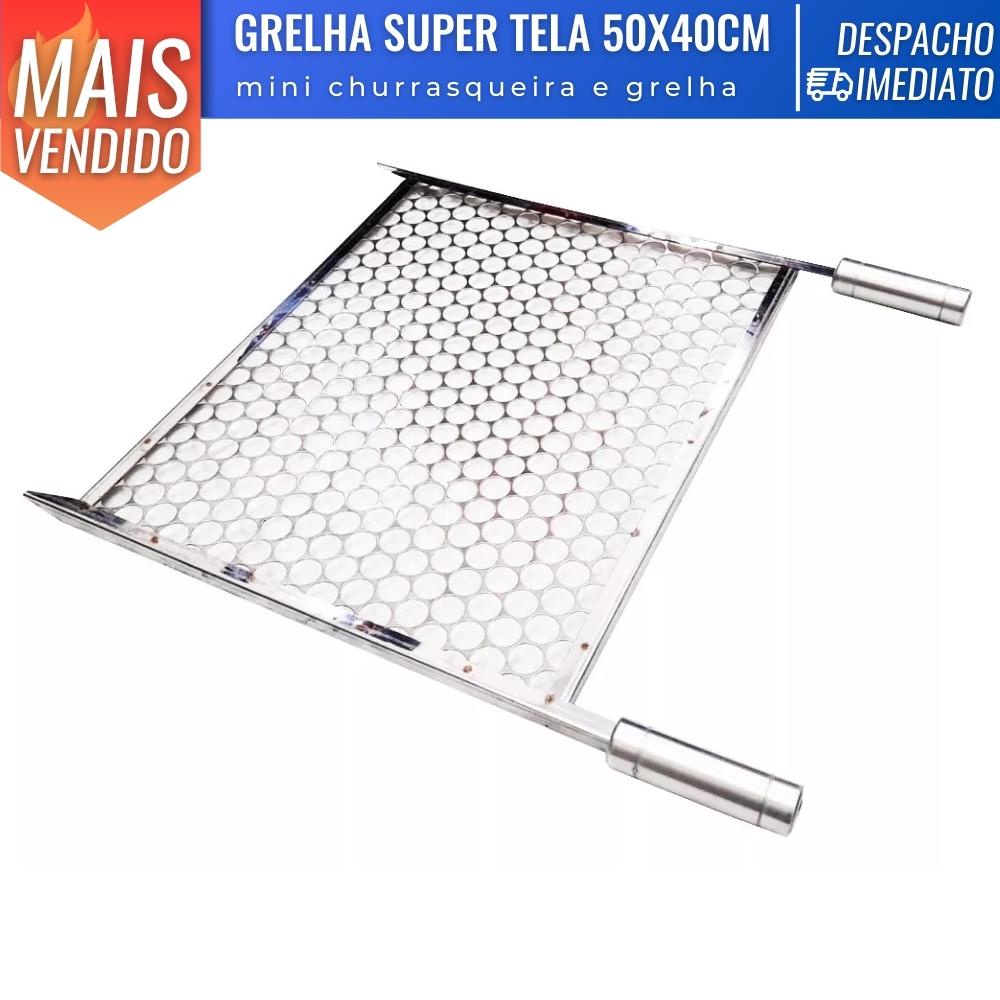 Grelha Super Tela Alumínio para Churrasqueira 50x40cm Reforçada Resistente