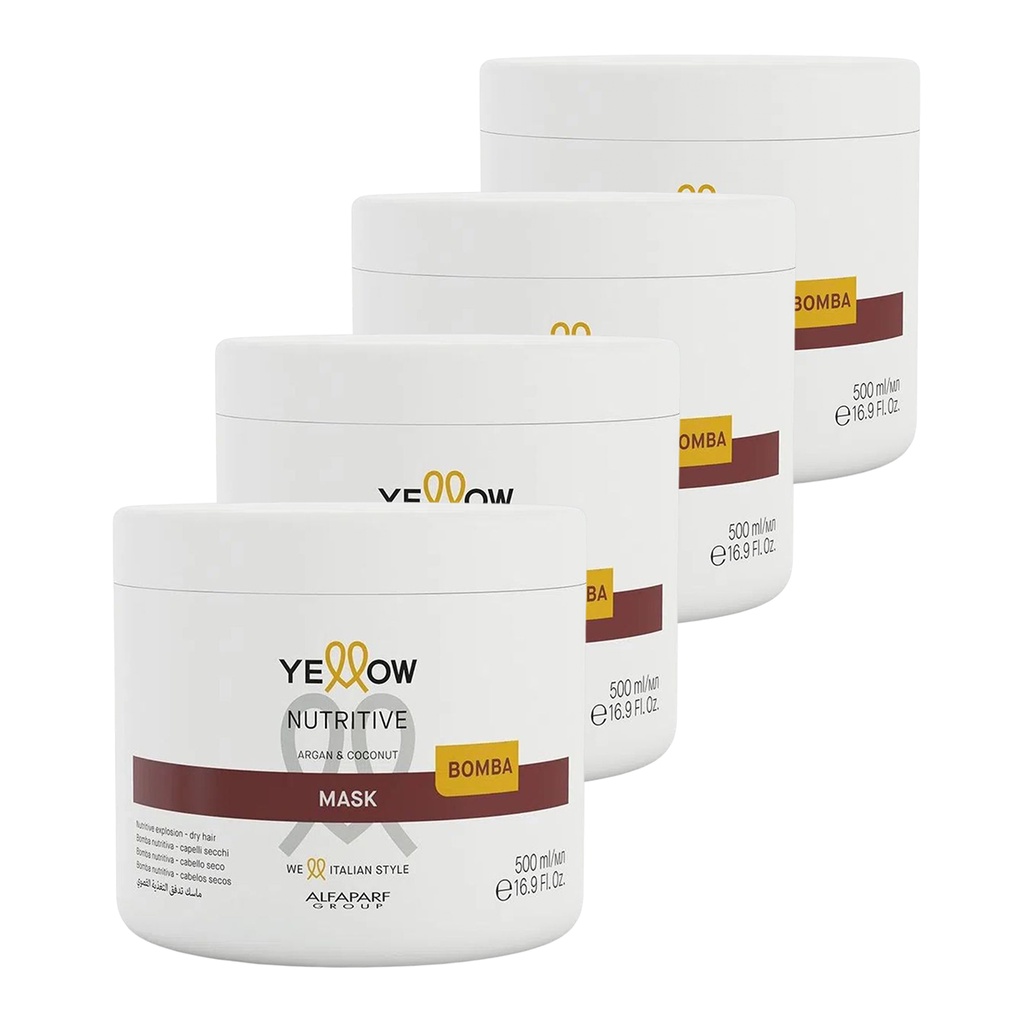 Kit 4 Máscaras Capilar Nutritive 500ml - Yellow em Oferta na Shopee