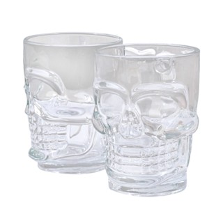 Kit 2 Caneca De Vidro Caveira 500ml Cerveja Chopp Copo