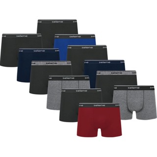 Kit com 12 Cuecas Boxer Algodão Elastico Com Logo Selene