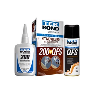 Kit moveleiro - cola instantânea 200 100g + acelerador qfs 100g - tekbond