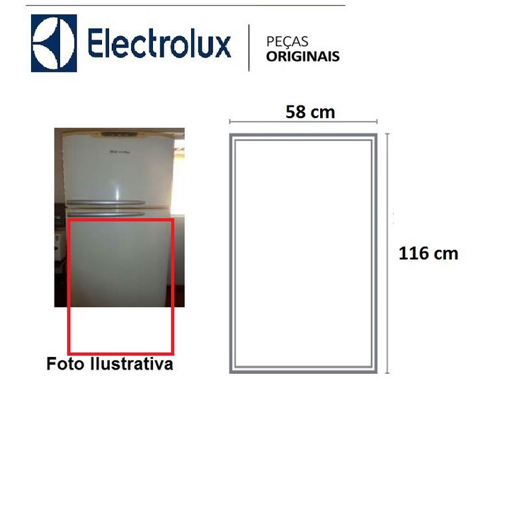 Borracha Da Electrolux DC37 / DC39 / DC40 / DC41 / DC43 / DCW40 Df38a / DCW41 /  - Geladeira - Inferior