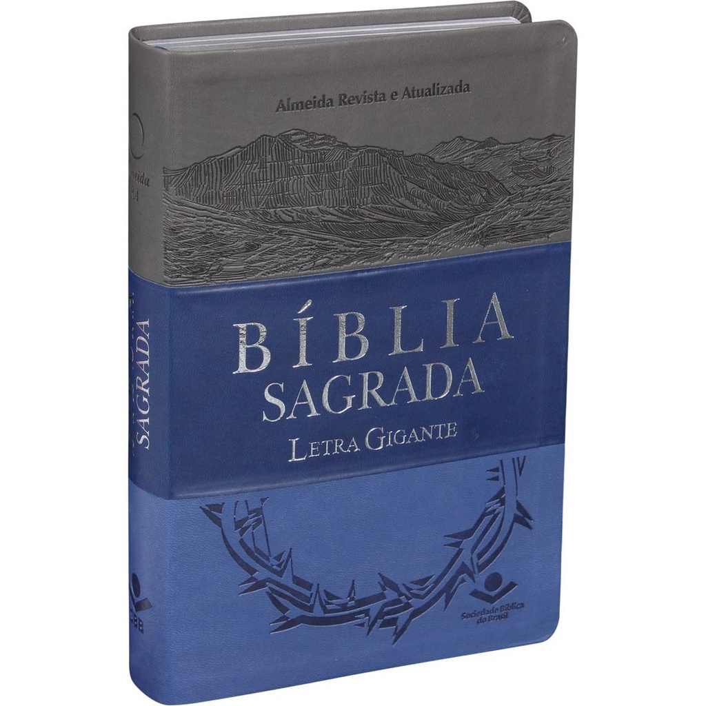 Bíblia Sagrada Letra Gigante | Com Índice Triotone Azul | Almeida Revista E Atualizada