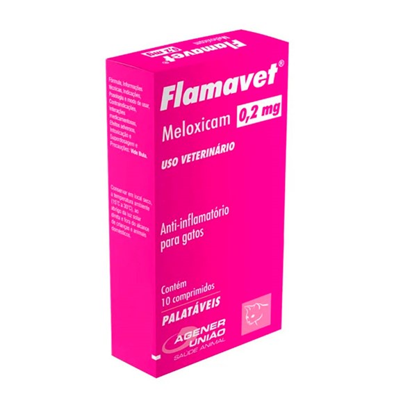 Flamavet 0,2mg Para Gatos Agener União Blíster Com 10 Comprimidos em Oferta na Shopee