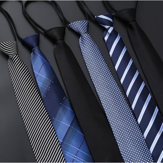 Homens Negócio Formal Noivo De Casamento Profissional Negro Versão Coreana Lazy Blue Zipper Free Tie Women