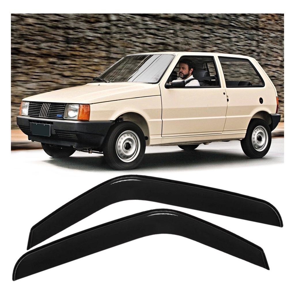 Calha De Chuva Defletor Fiat Uno 1984  A 2010 2 Portas *Exceto Fire* Acrilico Fume Ecoflex 40.003A
