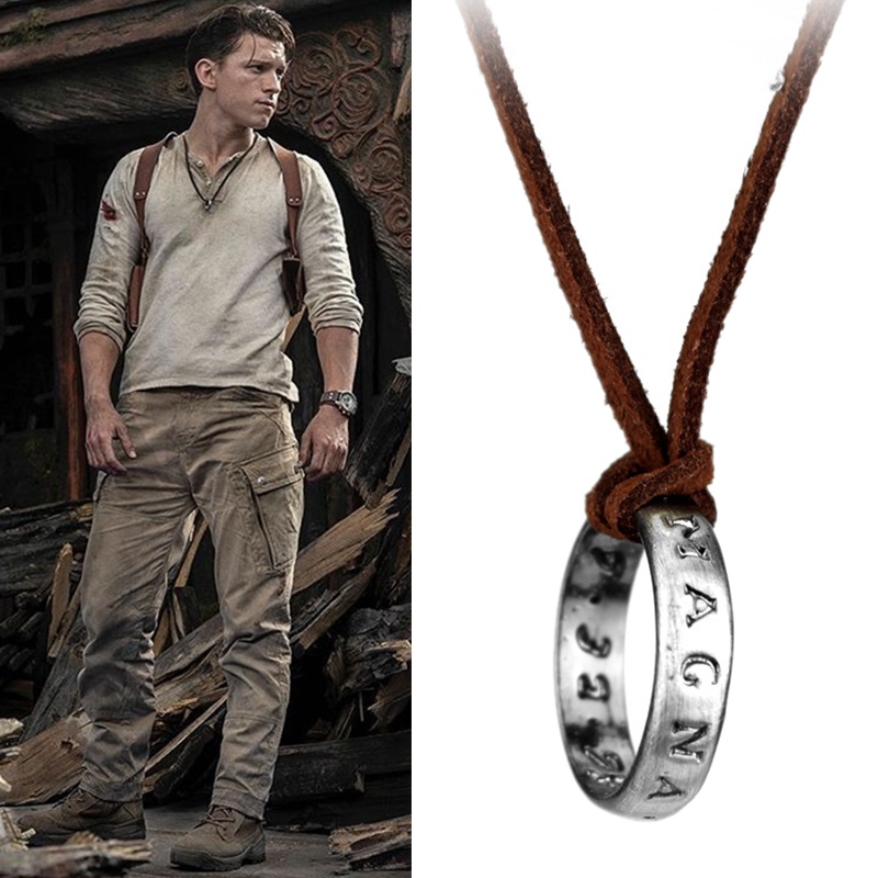 Jogo Do Filme Não Cartografado 4 Colares Nathan Drake Cosplay Anel Código De Couro Antigo Vintage Pingente Jóias em Oferta na Shopee