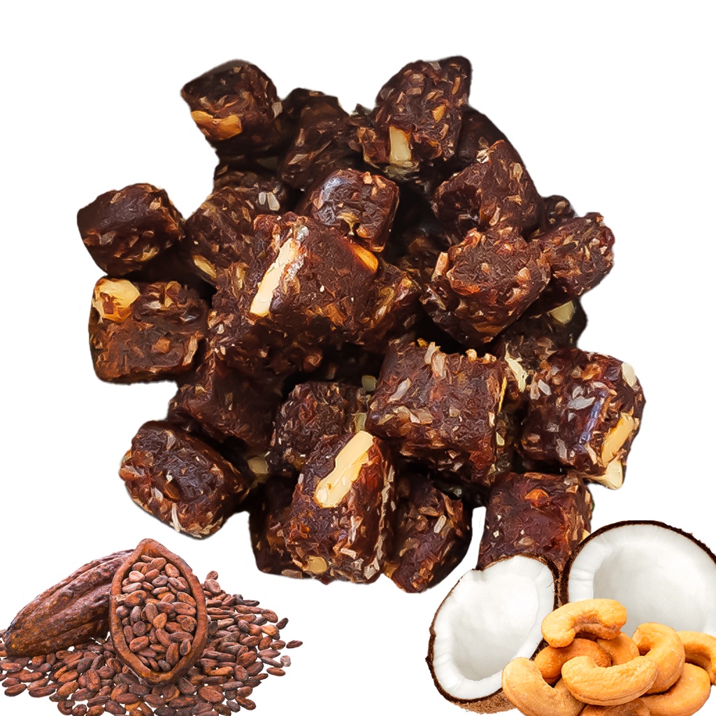 Cubinho Doce Fit Coco, Castanha de Caju com Cacau Sem Açúcar Sem Glúten - 250g em Oferta na Shopee