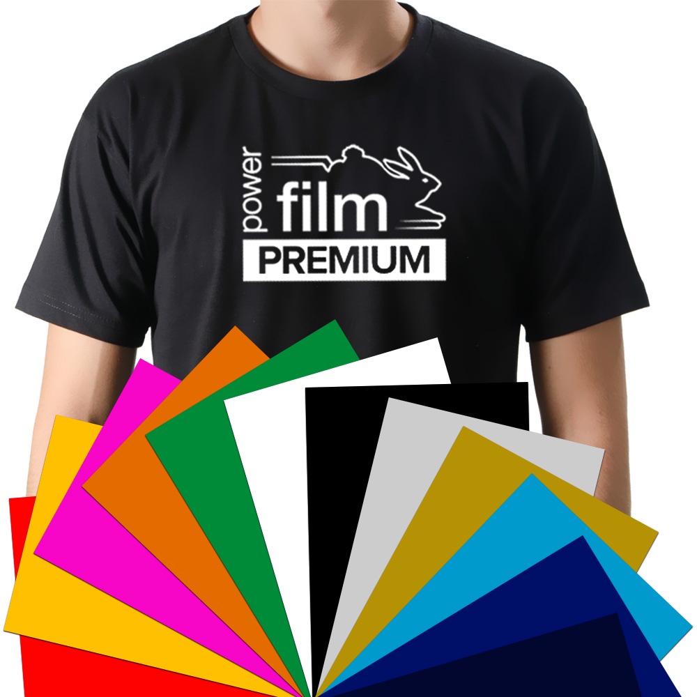 Power Film Premium - A3 - Todas as cores - 10 Folhas adesivo para roupa termocolante , adesivo termocolante , adesivo termocolante para tecido , termocolante para roupa , termocolante para tecido