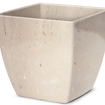 Vaso Cachepô de Plástico Elegance Quadrado N 1 Nutriplan cor Travertino