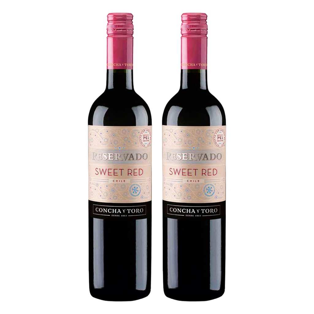 Kit 2 Vinhos Concha Y Toro Reservado Sweet Red 750ML - Food & Beverages