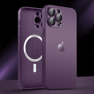 Estojo Antiimpressão Digital Com Vidro Magnético Fosco Para iPhone 15 14 13 12 11 Pro Max 14 15 Plus Filme De Lente À Prova De Choque