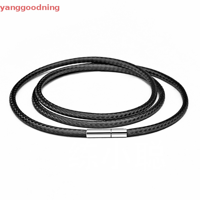 (YGN) Fio De Cera Preta Couro De Aço Inoxidável Gargantilha Jóias De Corda em Oferta na Shopee