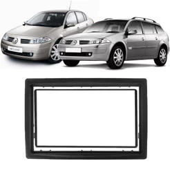 Moldura De Painel 2 Din Renault Megane e Megane Grand Tour 2007 até 2012 Preta