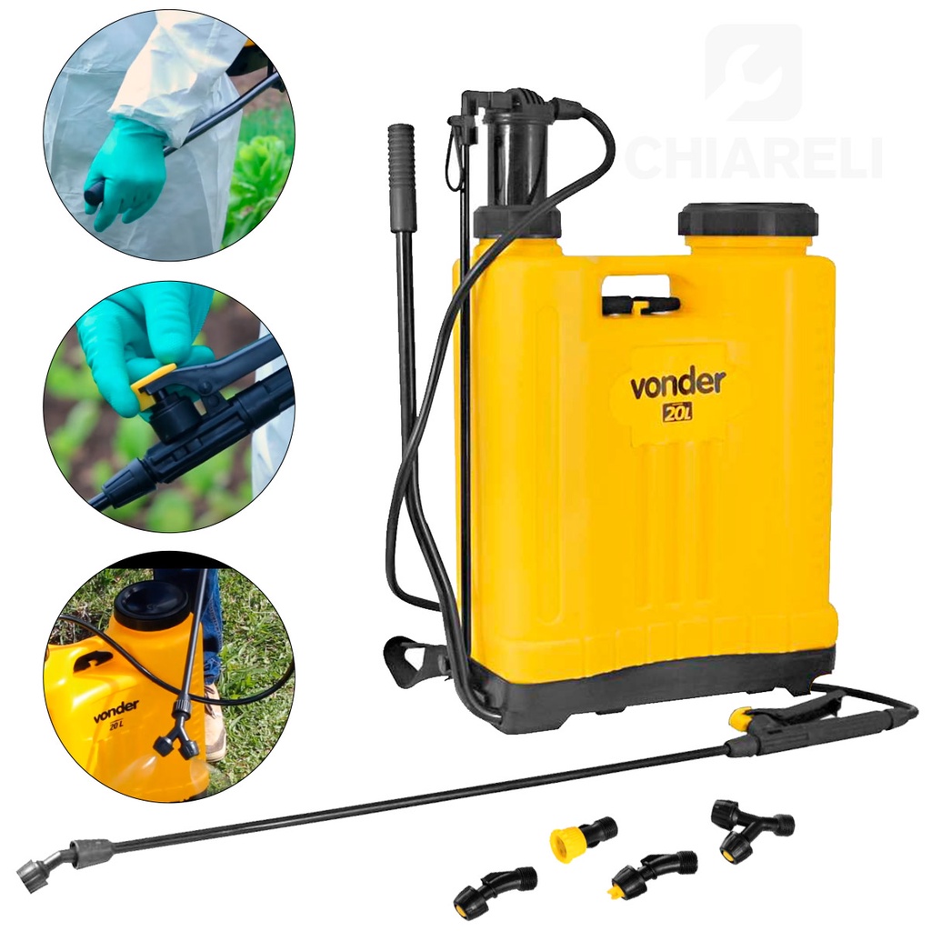 Pulverizador Costal VONDER PC 020 Agrícola Manual 20 litros