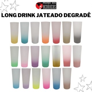 KIT 100 COPOS LONG DRINK 350ML JATEADO DEGRADE