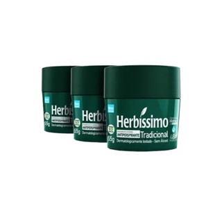 Kit 3 Desodorantes Creme Herbissimo 55g Tradicional 24h