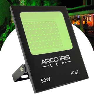 Refletor Holofote 50w Led Prova Dágua Ip67 Verde - ARCO IRIS LED