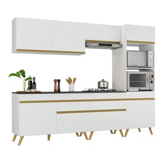 Cozinha Completa Multimóveis Veneza GW FG3713 com Armário e Balcão Branca