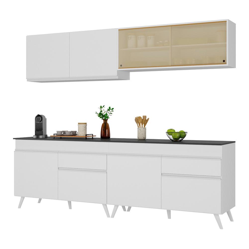 Armário de Cozinha Compacta 4 peças MP3696.891 Veneza Multimóveis Branco em Oferta na Shopee