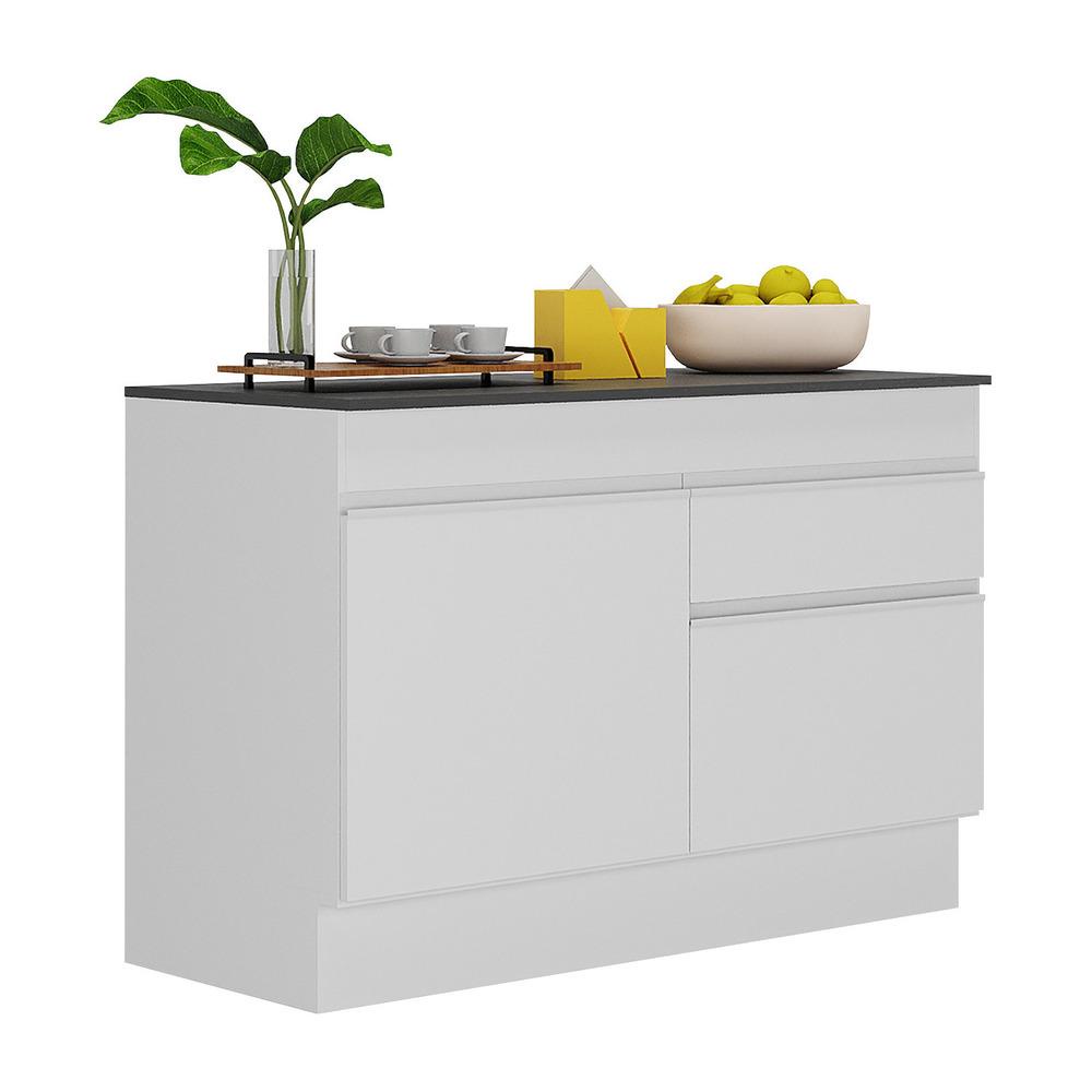 Balcão Cozinha com Rodapé Gabinete Pia 120 cm 2 Portas 1 Gaveta Veneza Multimóveis MP2117.891 Branco em Oferta na Shopee