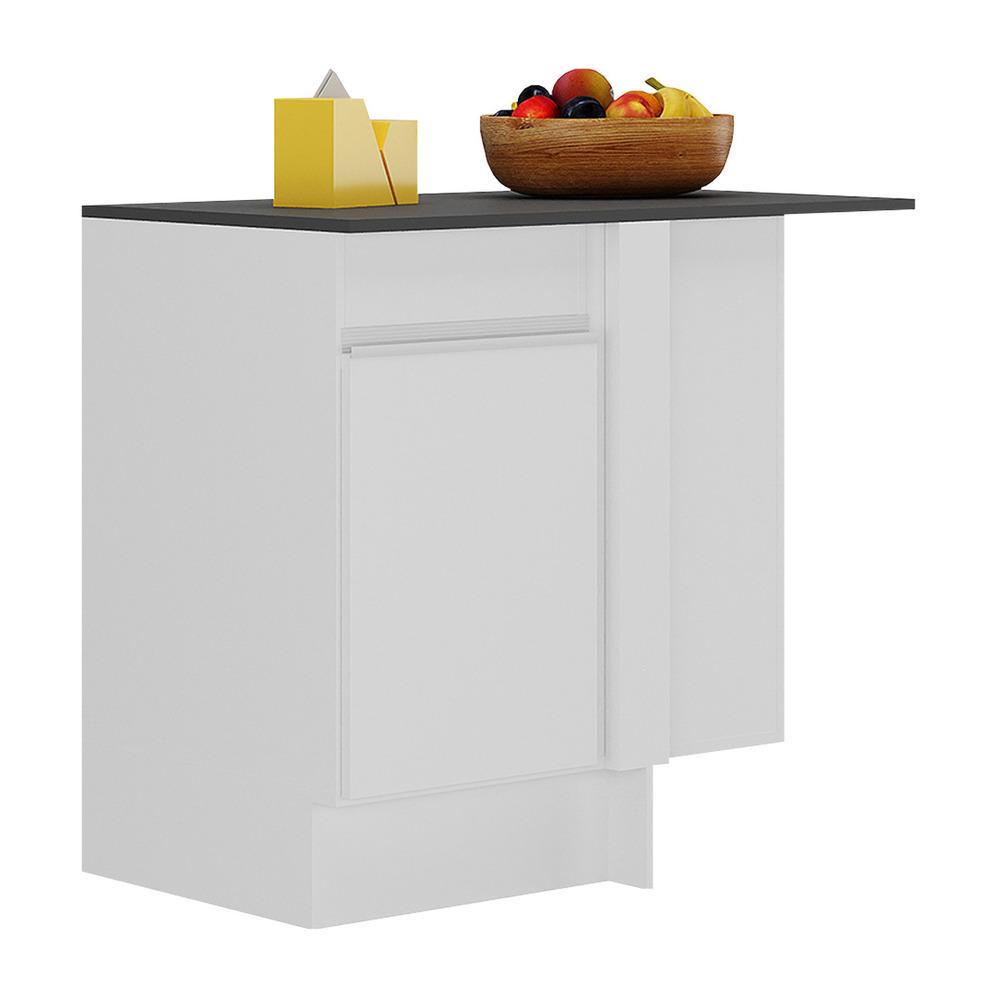 Balcão Cozinha com Rodapé de Canto 1 Porta Veneza Multimóveis MP2120.891 Branco - Home & Living