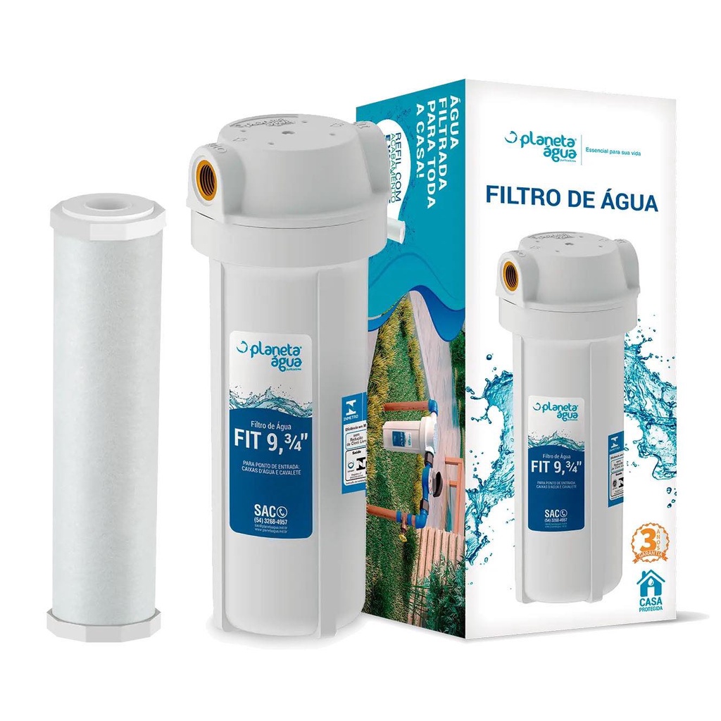 Filtro Partícula Caixa dágua, Cavalete, Máquina Lavar FIT POE 9.3/4"
