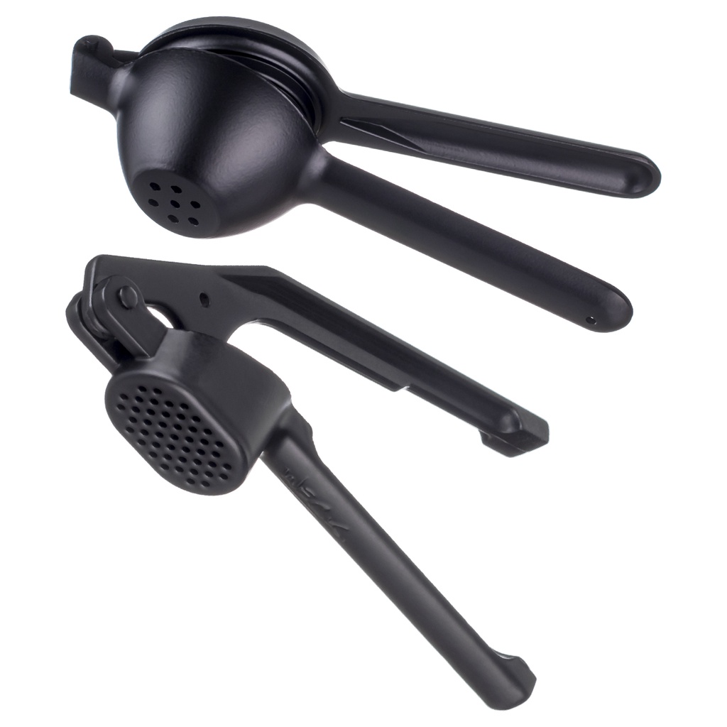 Kit Espremedor de Alho e Limão Utensílios de Cozinha de Aluminio Preto Weck Artigos de Cozinha