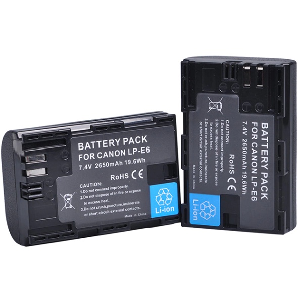 Bateria LPE6 2650mAh Para CANON 5d 6d 7d 80d R R5 R6 90d 80d R7 Nova Nota Fiscal