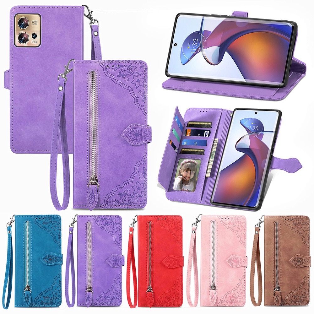 Para Samsung Galaxy M15 M55 M14 M34 M54 M33 M53 A05 A05S A15 A25 A35 A55 A04E A04S A14 A24 A34 A54 Carteira Multifuncional Com Zíper Alça Protetora De Pulso Suporte De Chute Embutido